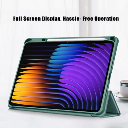 Protective Trifold Flip Cover with Clear Back & Pencil Slot for Redmi Pad 7, 11.16" Auto Wake/Sleep