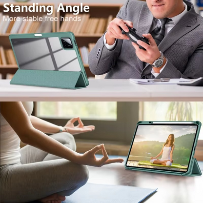 Protective Trifold Flip Cover with Clear Back & Pencil Slot for Redmi Pad 7, 11.16" Auto Wake/Sleep