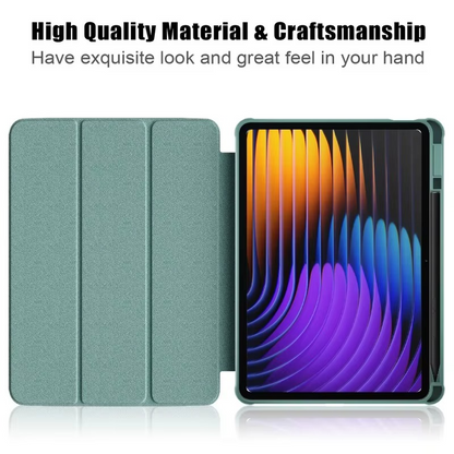 Protective Trifold Flip Cover with Clear Back & Pencil Slot for Redmi Pad 7, 11.16" Auto Wake/Sleep