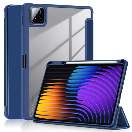 Protective Trifold Flip Cover with Clear Back & Pencil Slot for Redmi Pad 7, 11.16" Auto Wake/Sleep