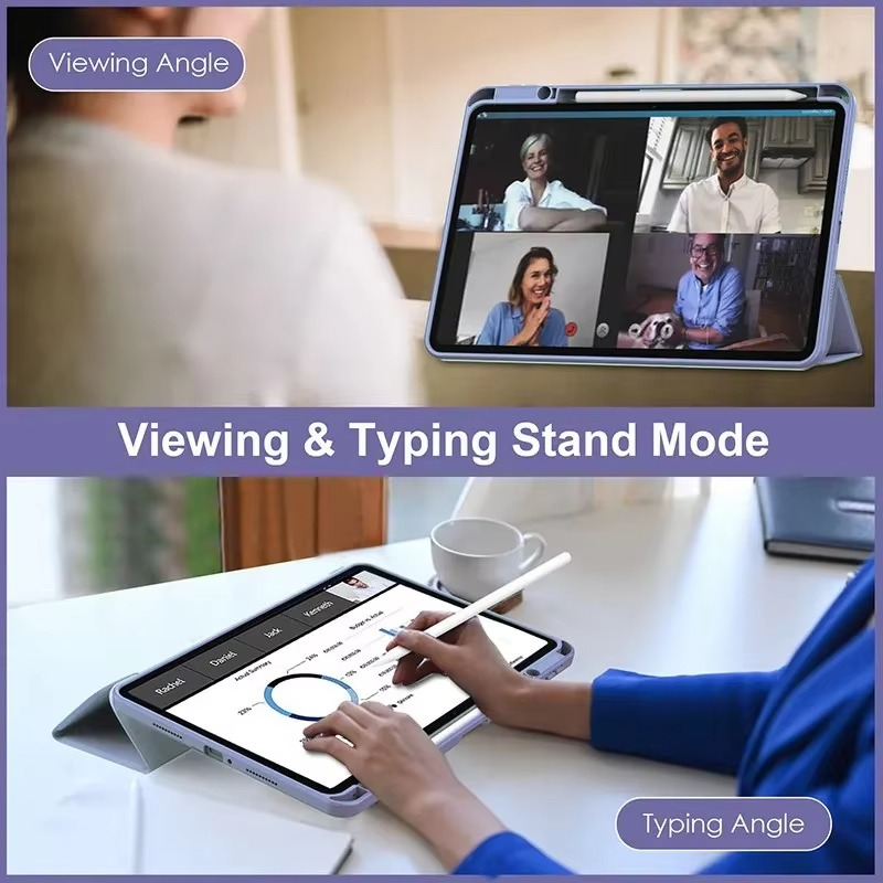 Protective Trifold Flip Cover with Clear Back & Pencil Slot for Redmi SE 5G (11 inch) Auto Wake/Sleep