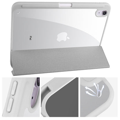 Protective Trifold Case with Clear Back & Pencil Slot for iPad 10.9" 10th Gen (2022), Auto Wake/Sleep