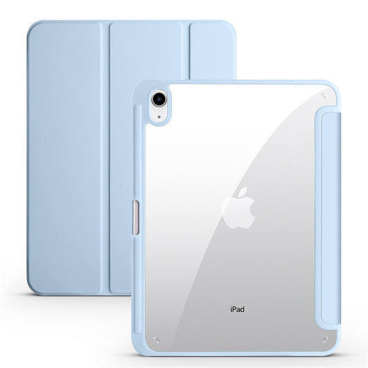 Protective Trifold Case with Clear Back & Pencil Slot for iPad 10.9" 10th Gen (2022), Auto Wake/Sleep