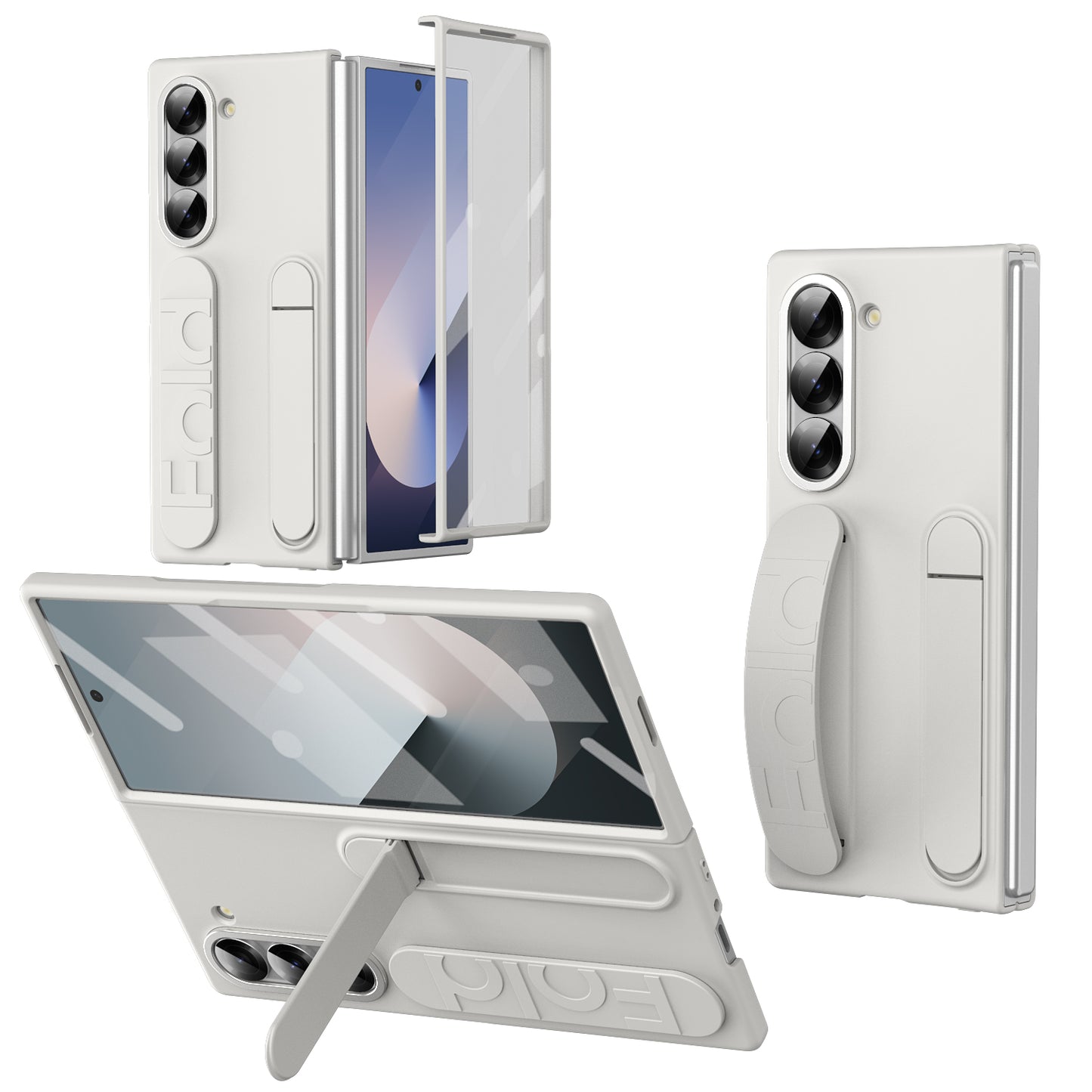 Samsung Galaxy Z Fold6 Soft Silicone Stand Case with Wrist Strap