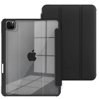 Protective Trifold Case with Clear Back & Pencil Slot for iPad Pro 12.9-inch (4th Gen.), Auto Wake/Sleep