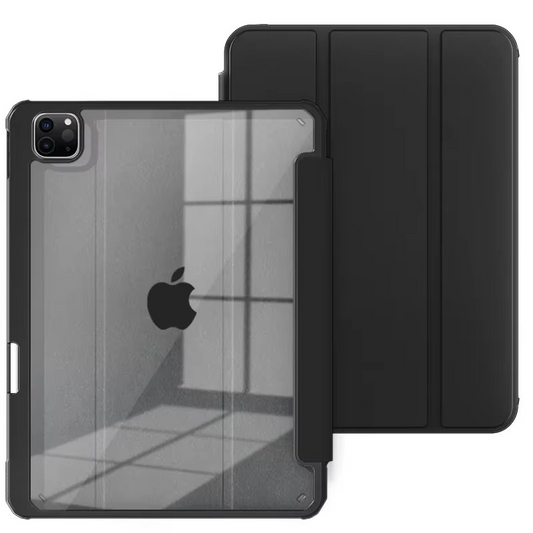Protective Trifold Case with Clear Back & Pencil Slot for iPad Pro 12.9-inch (4th Gen.), Auto Wake/Sleep