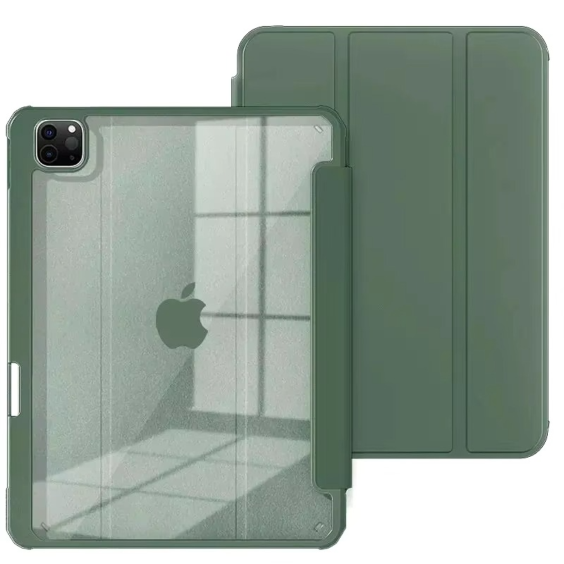 Protective Trifold Case with Clear Back & Pencil Slot for iPad Pro 12.9-inch (4th Gen.), Auto Wake/Sleep