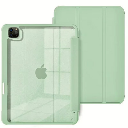 Protective Trifold Case with Clear Back & Pencil Slot for iPad Pro 12.9-inch (4th Gen.), Auto Wake/Sleep