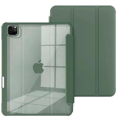 Protective Trifold Case with Clear Back & Pencil Slot for iPad Pro 12.9-inch M2 (6th Gen.), Auto Wake/Sleep