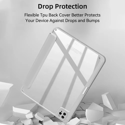 Protective Trifold Case with Clear Back & Pencil Slot for iPad Pro 12.9-inch M2 (6th Gen.), Auto Wake/Sleep