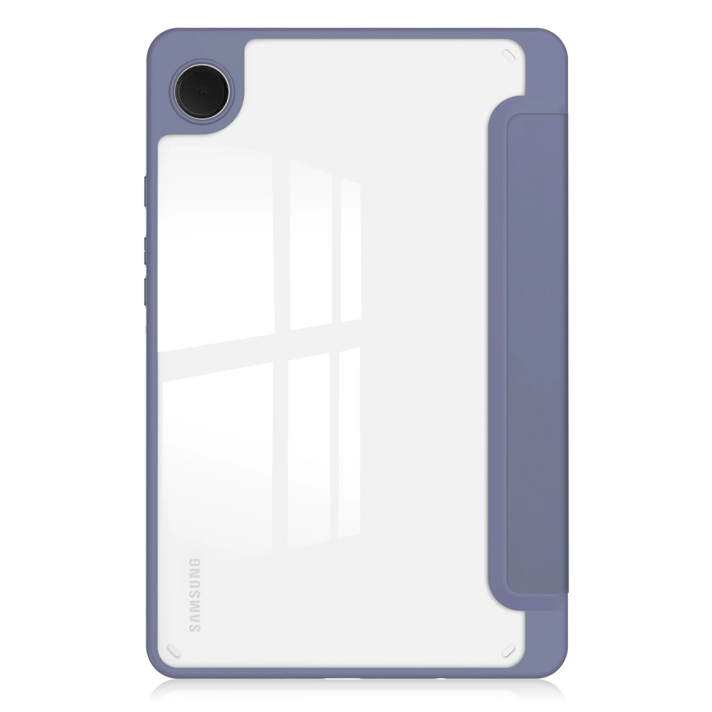 Protective Trifold Flip Cover with Clear Back & Pencil Slot for Galaxy Tab A9 (8.7 inch), Auto Wake/Sleep